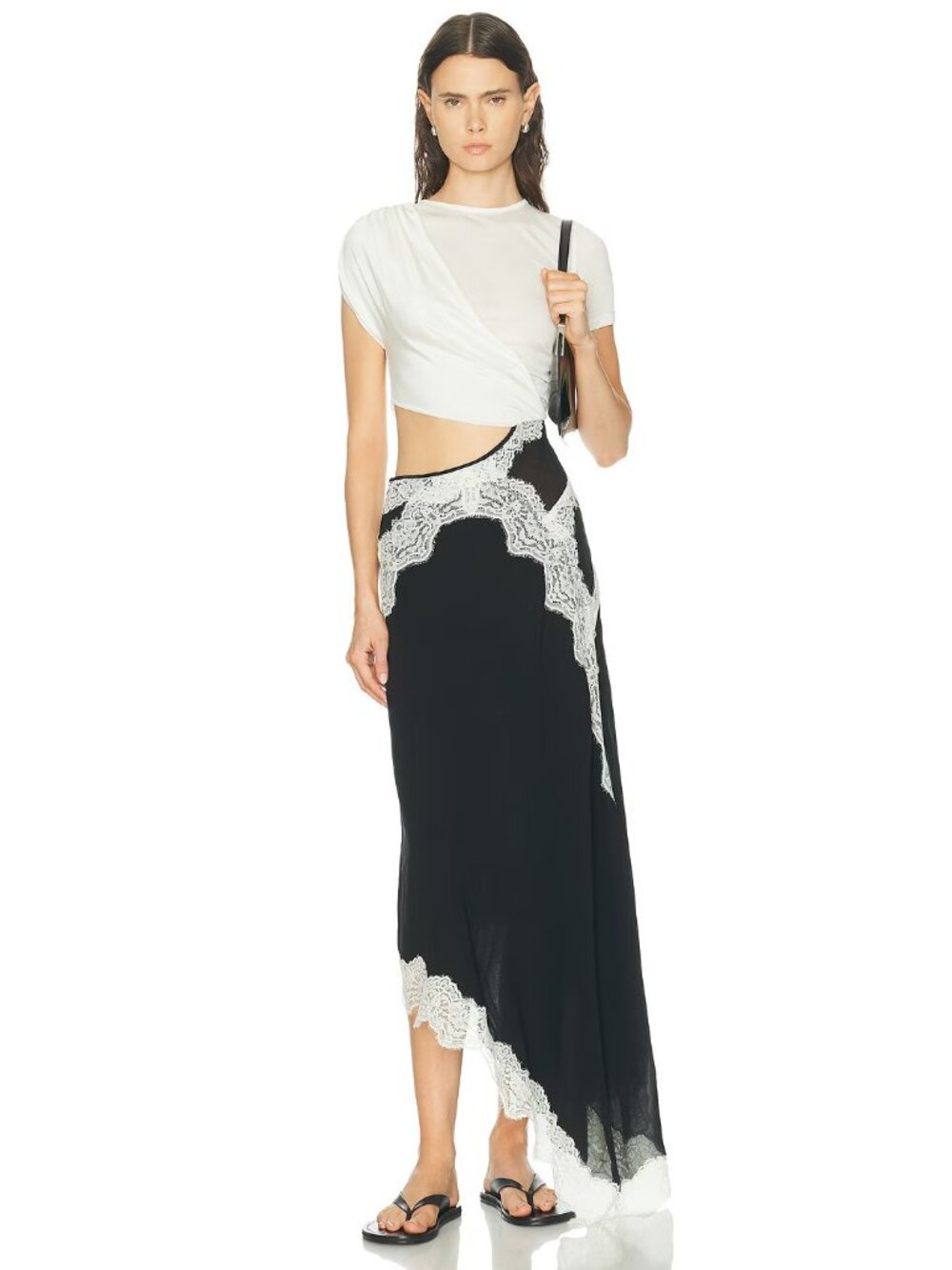 Christopher Esber Verve Twisted Tee Dress in Black & White